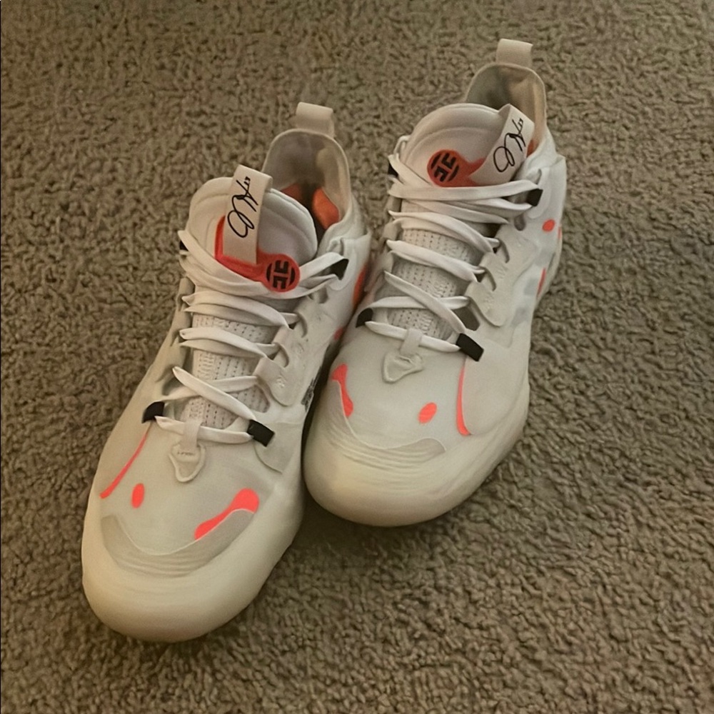 White and Orange Athletic Sneakers